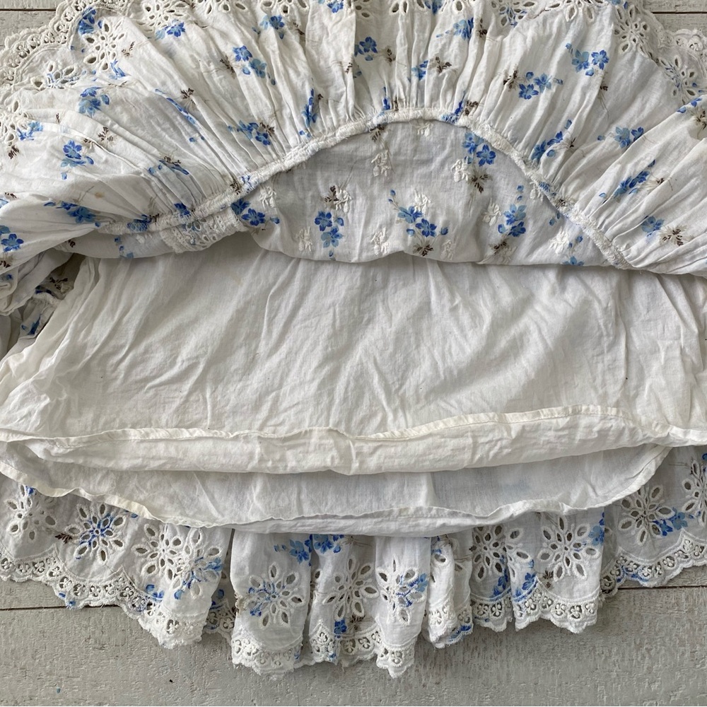 LoveShackFancy Becca Skirt Brilliant Blue Floral Sorority Cottage Core Romantic - Picture 7 of 12